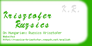 krisztofer ruzsics business card